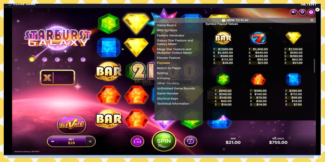 Demo slot Starburst Galaxy free and without registration, picture - 1