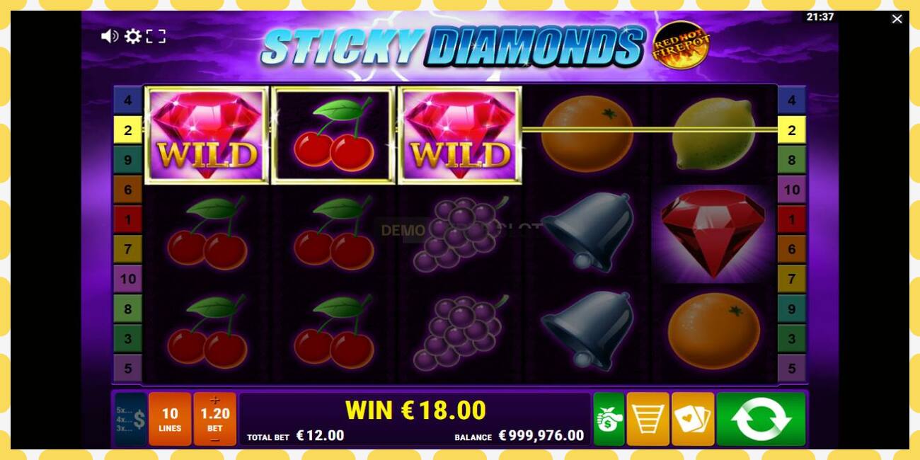 Demo slot Sticky Diamonds Red Hot Firepot free and without registration, picture - 1