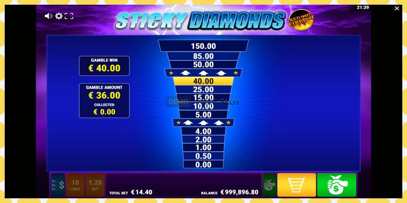 Demo slot Sticky Diamonds Red Hot Firepot free and without registration, picture - 1