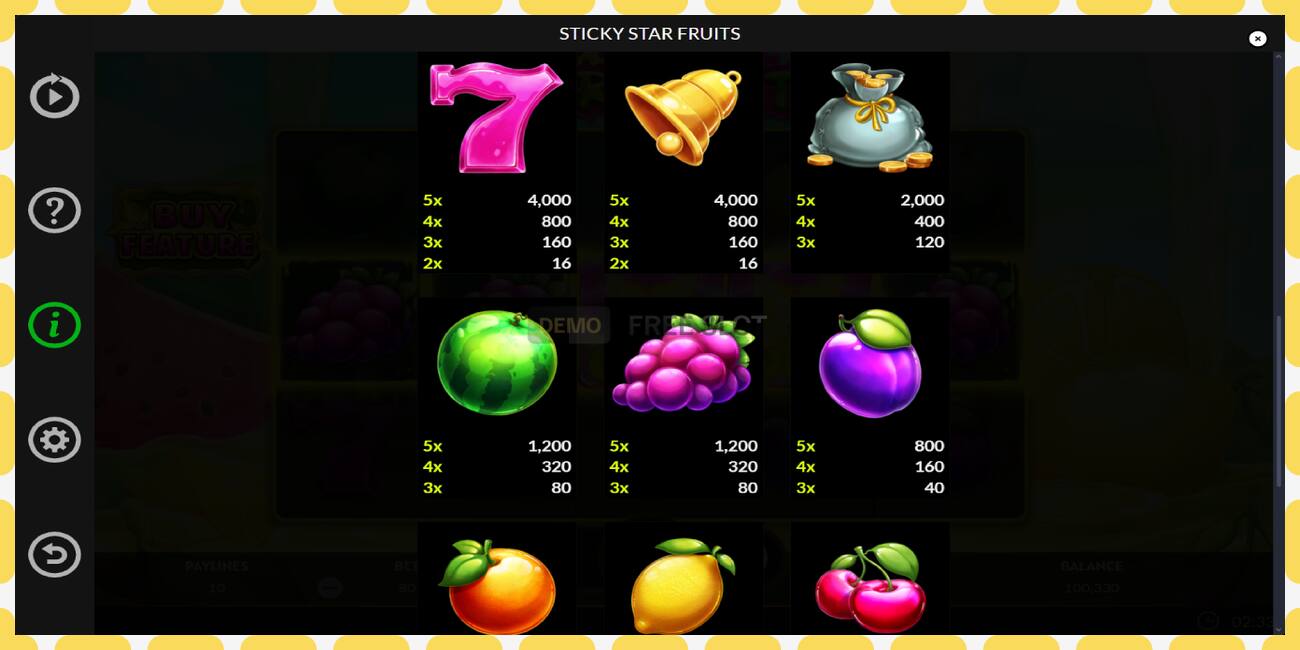 Demo slot Sticky Star Fruits free and without registration, picture - 1