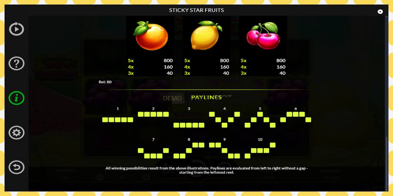 Demo slot Sticky Star Fruits free and without registration, picture - 1