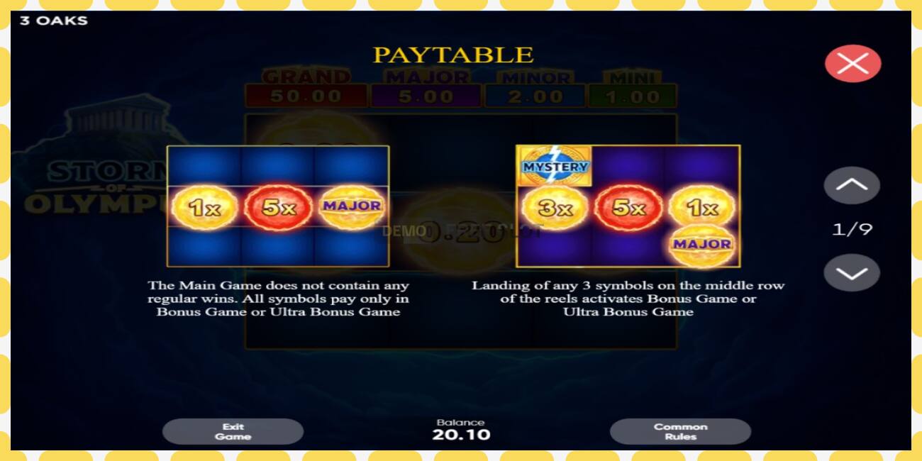 Demo slot Storm of Olympus free and without registration, picture - 1