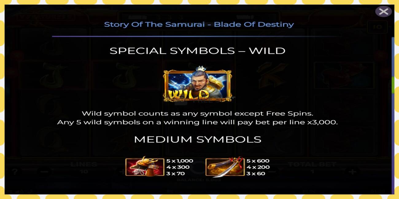 Yanayopangwa demo Story of the Samuari: Blade of Destiny bure na bila usajili, picha - 1