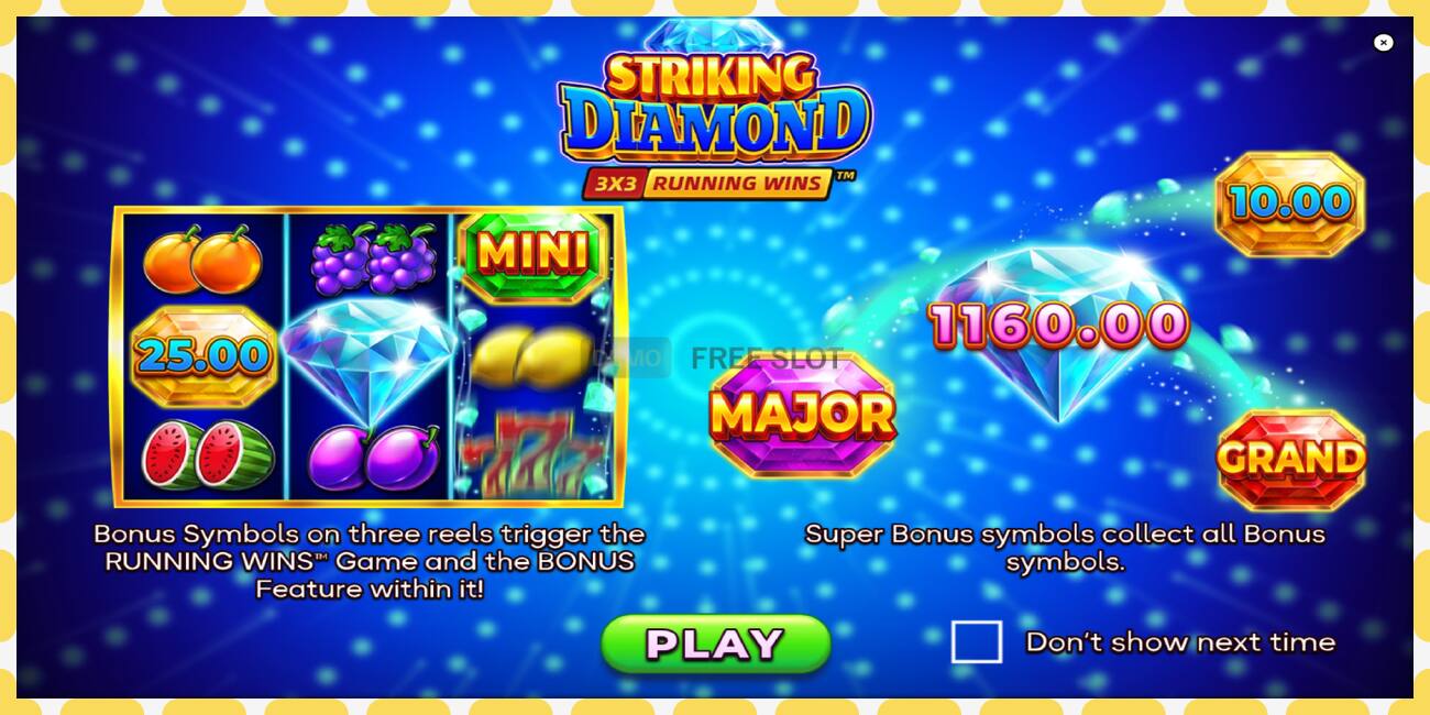 Ranura de demostración Striking Diamond gratis y sin registro, imagen - 1