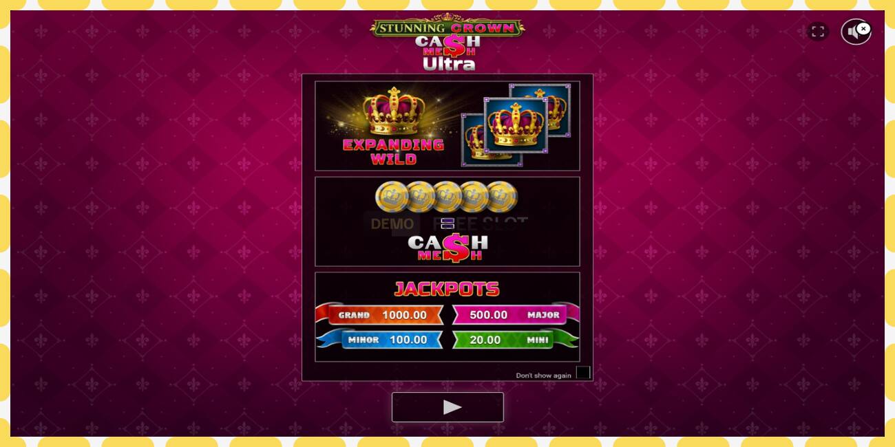 Demo slot Stunning Crown Cash Mesh Ultra free and without registration, picture - 1