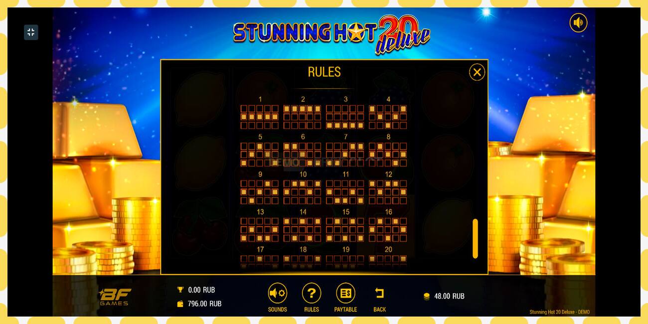 Demo slot Stunning Hot 20 Deluxe free and without registration, picture - 1