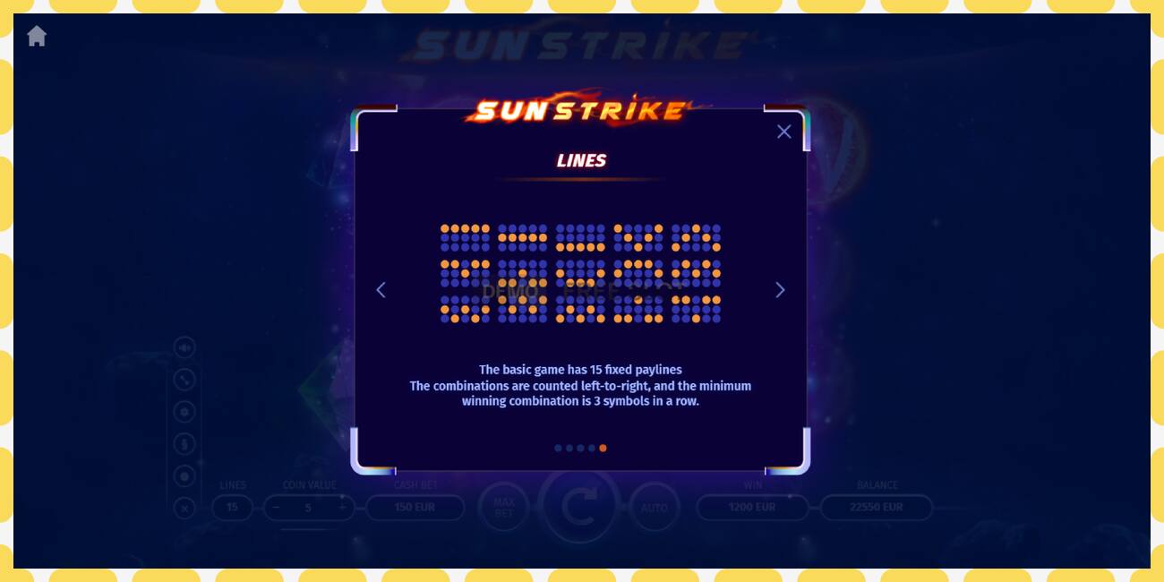 Demo slot Sun Strike free and without registration, picture - 1