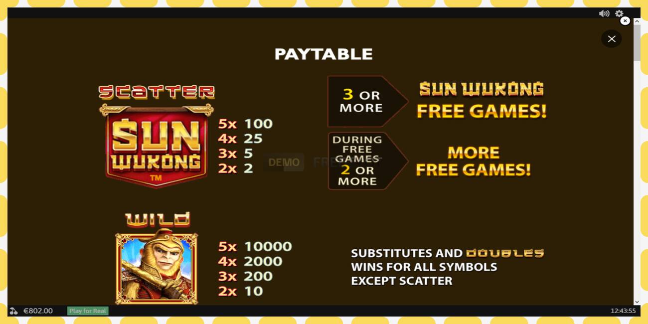 Demo slot Sun Wukong free and without registration, picture - 1