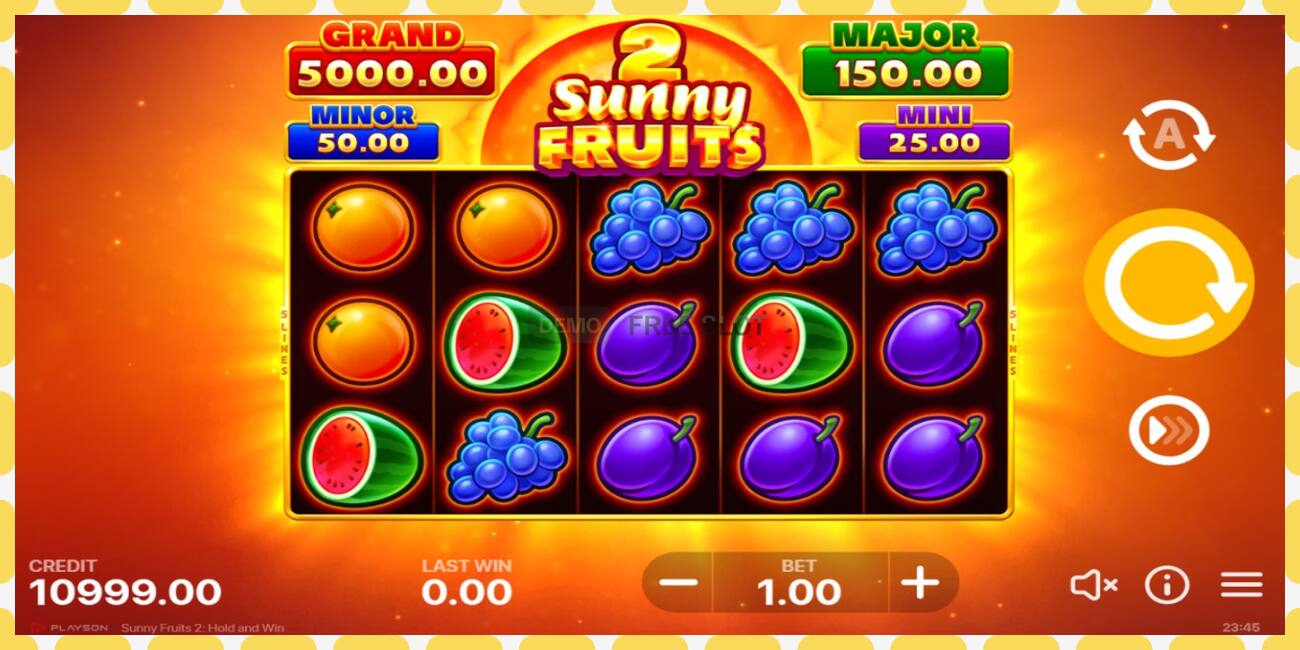 Demo-spor Sunny Fruits 2: Hold and Win gratis og uten registrering, bilde - 1