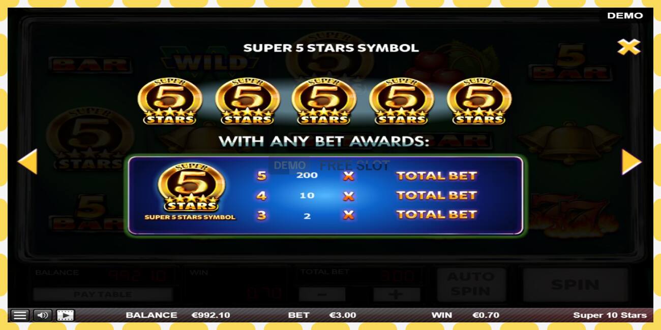 Demo slot Super 10 Stars free and without registration, picture - 1