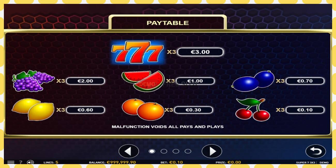 Demo slot Super 7 3x3 free and without registration, picture - 1