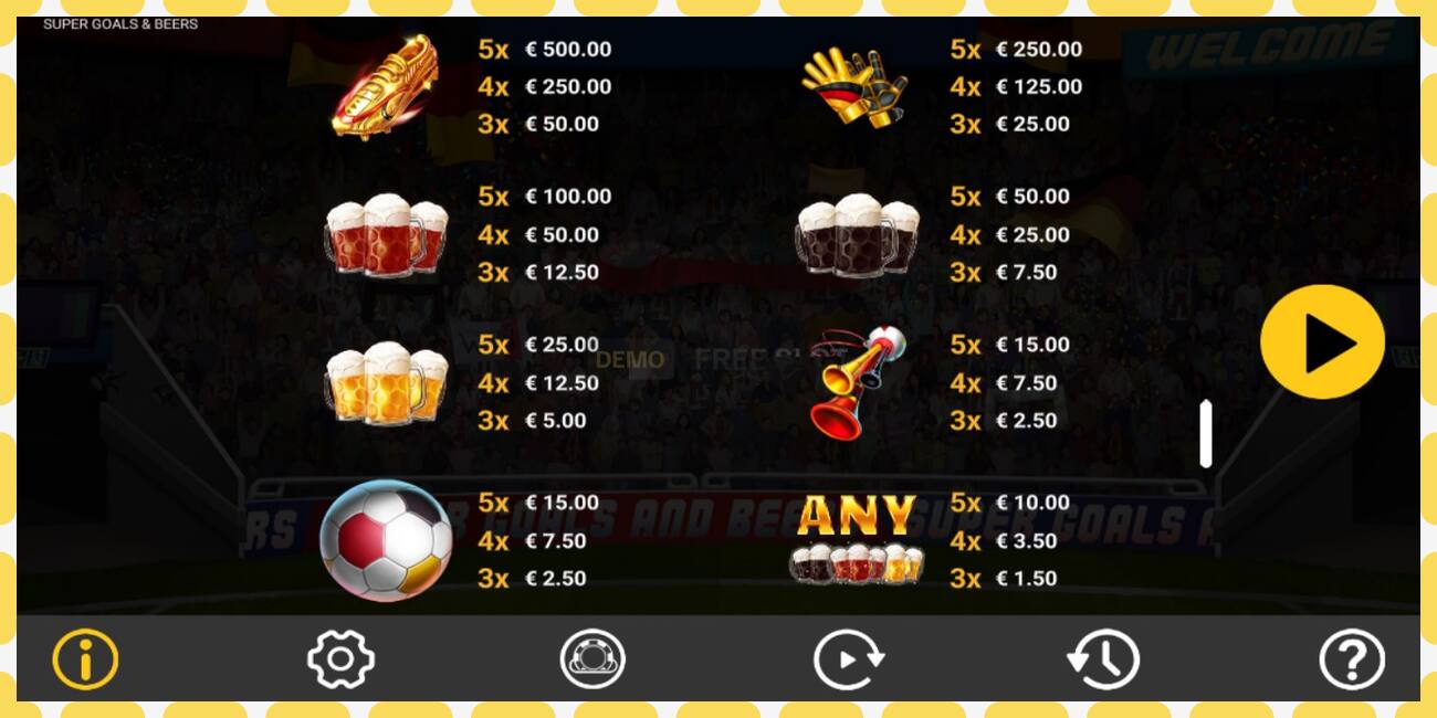 Demo slot Super Goals & Beers free and without registration, picture - 1