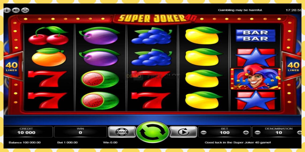 Demo slot Super Joker 40 free and without registration, picture - 1