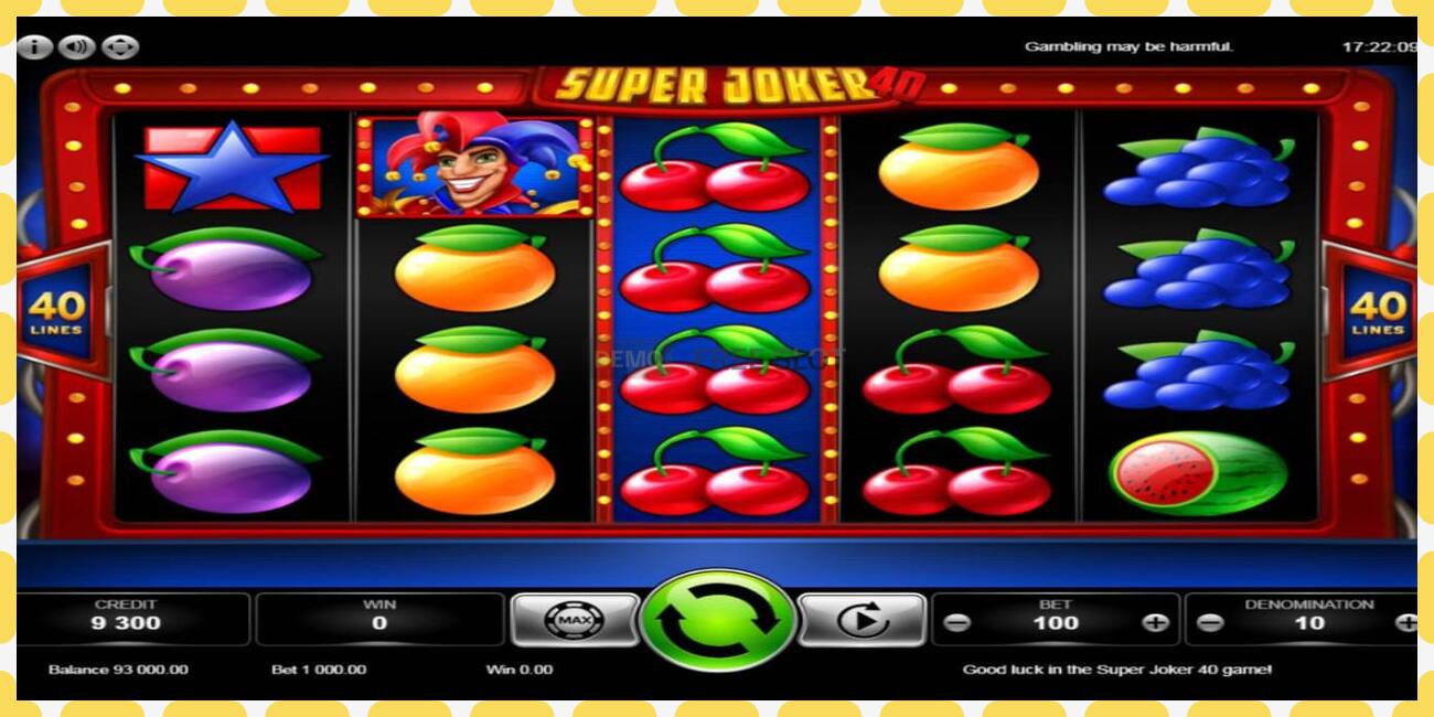 Demo slot Super Joker 40 free and without registration, picture - 1