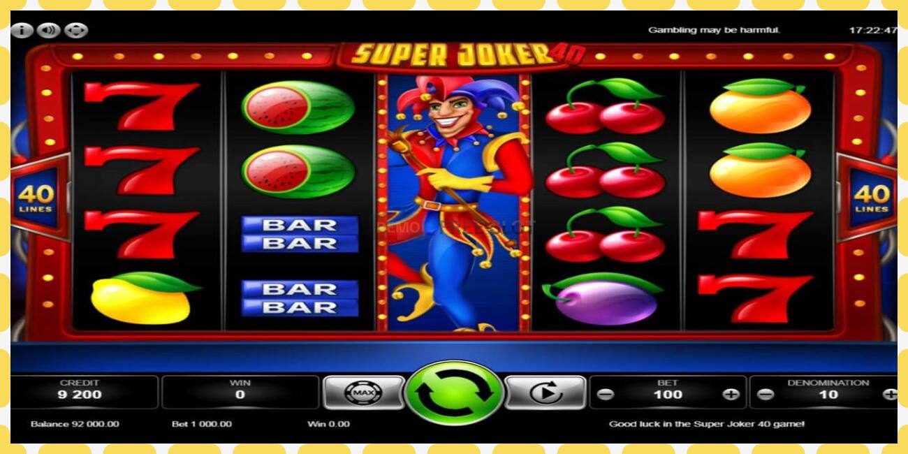 Demo slot Super Joker 40 free and without registration, picture - 1