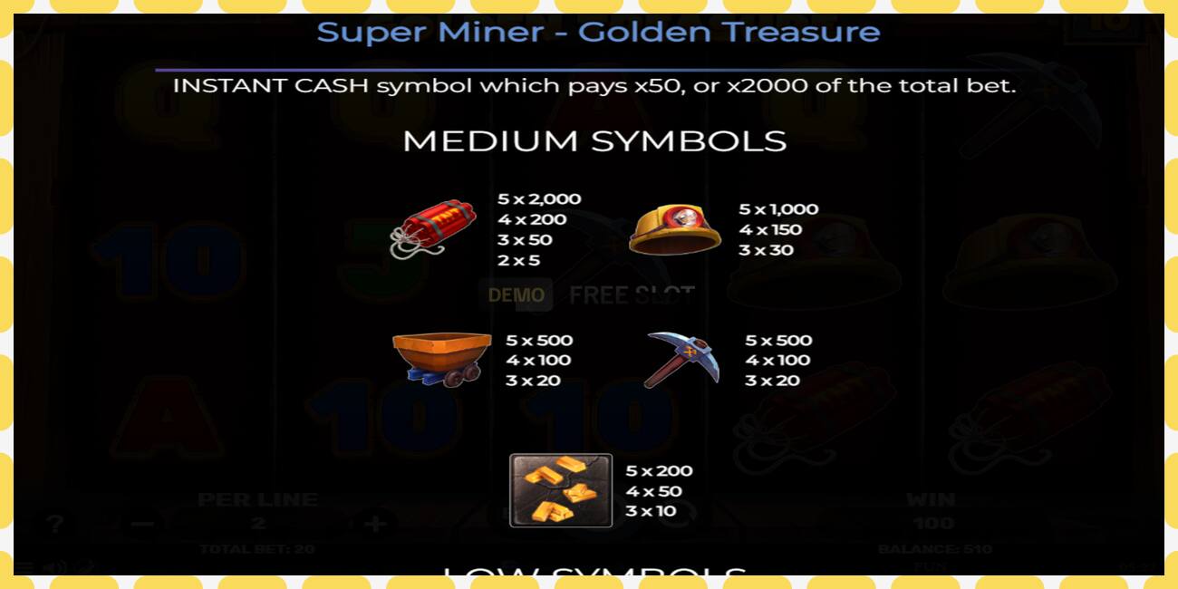 डेमो स्लट Super Miner - Golden Treasure नि: शुल्क र दर्ता बिना, चित्र - १