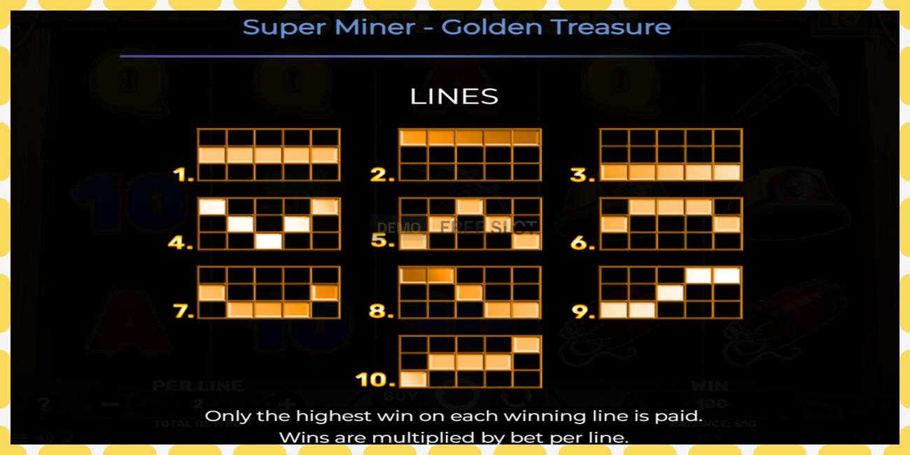 डेमो स्लट Super Miner - Golden Treasure नि: शुल्क र दर्ता बिना, चित्र - १