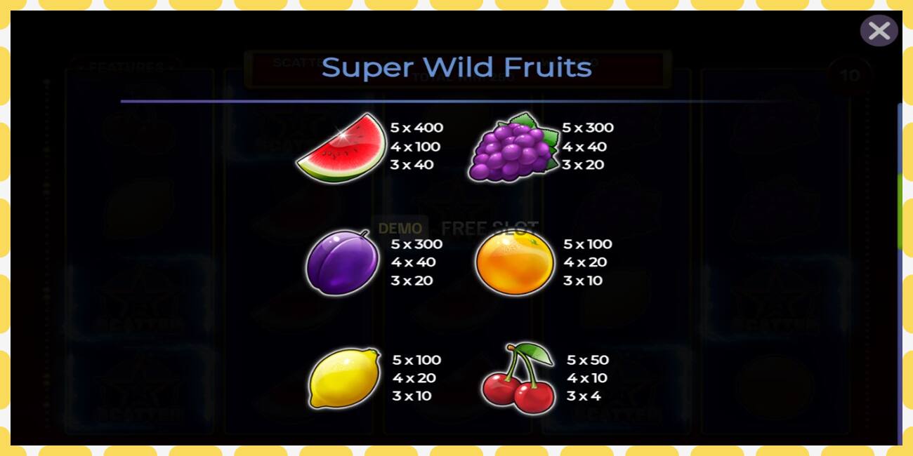 Демо слот Super Wild Fruits бесплатно и без регистрације, слика - 1