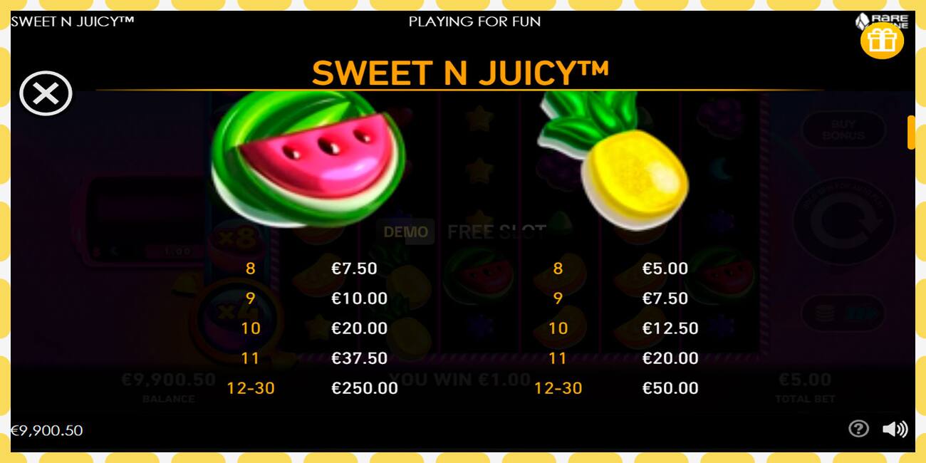 Demo slot Sweet N Juicy free and without registration, picture - 1