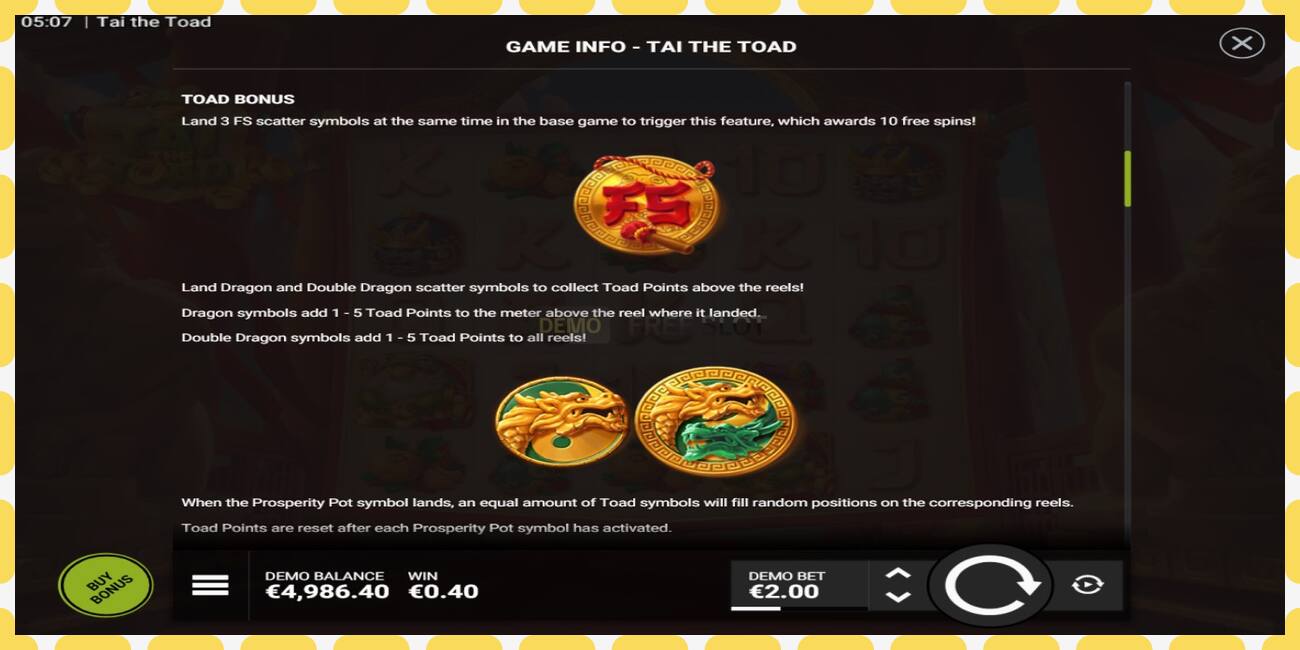 Demo slots Tai the Toad bezmaksas un bez reģistrācijas, attēlu - 1