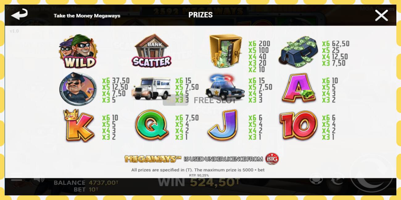 Demo slot Take the Money Megaways free and without registration, picture - 1