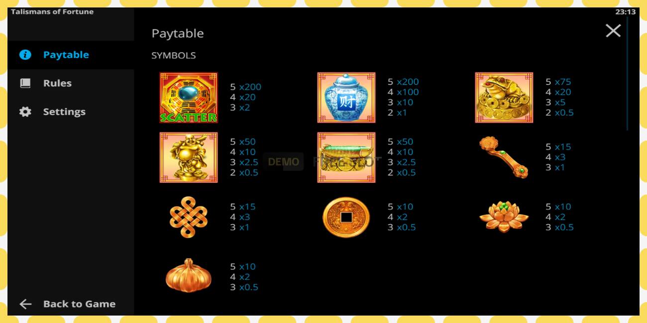 Demo slot Talismans of Fortune free and without registration, picture - 1