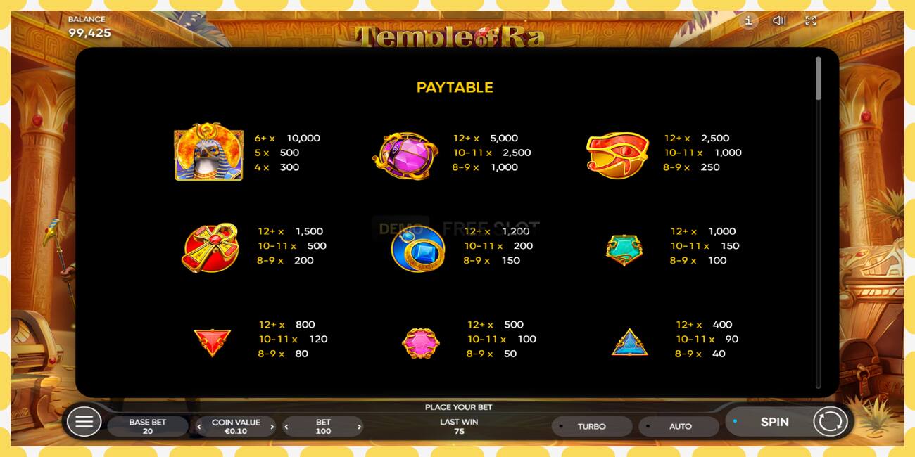 Demo slot Temple of Ra free and without registration, picture - 1