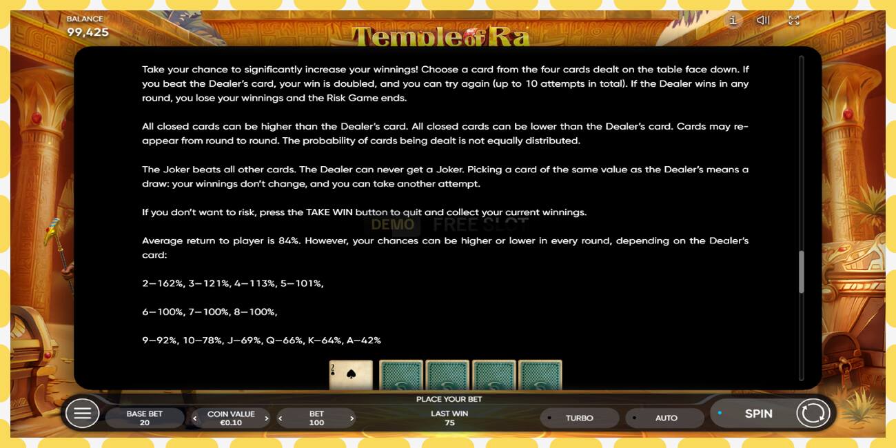 Demo slot Temple of Ra free and without registration, picture - 1