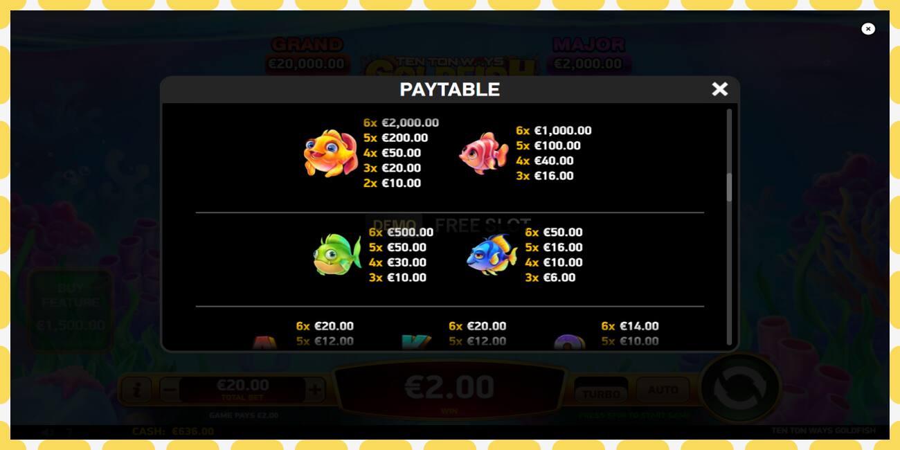 Demo slot Ten Ton Ways Goldfish free and without registration, picture - 1