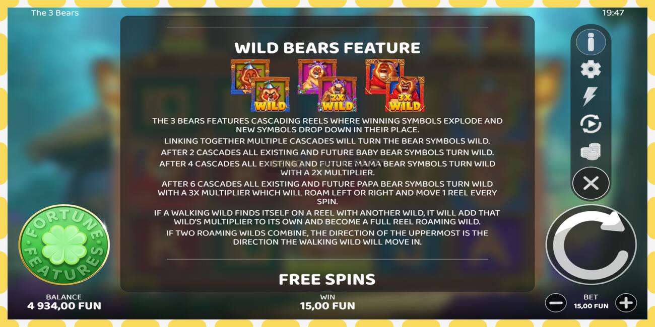 Demo slot The 3 Bears free and without registration, picture - 1