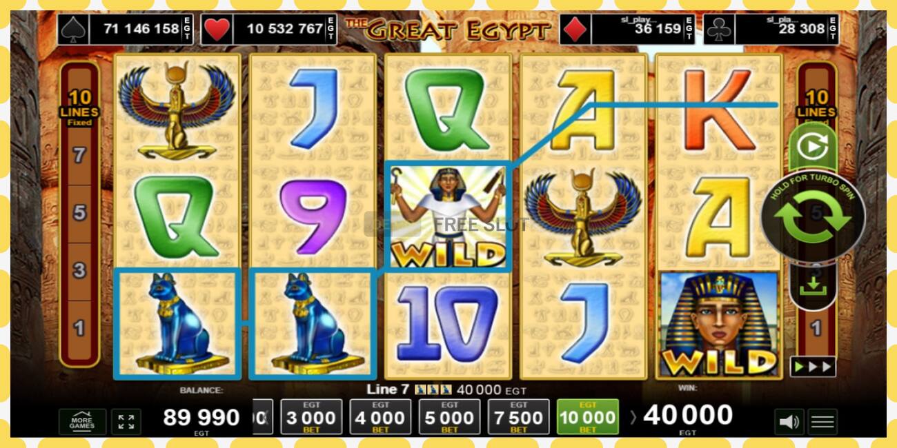 Demo zirrikitua The Great Egypt doan eta erregistratu gabe, irudia - 1