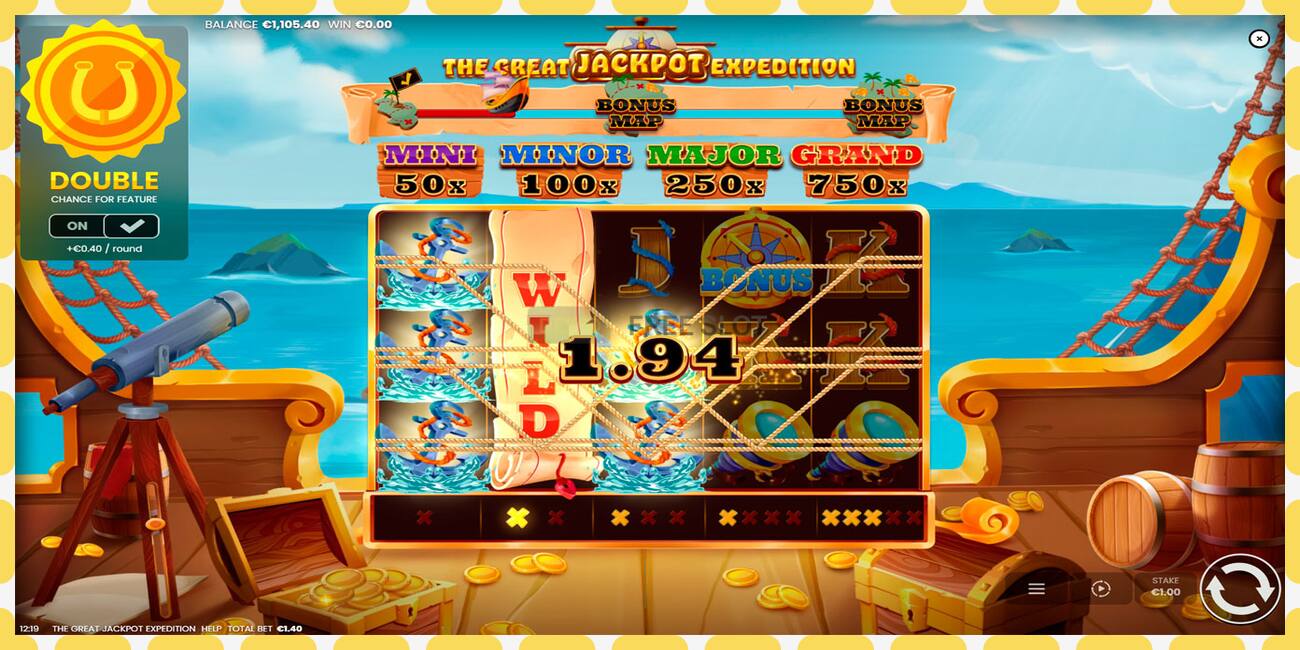 រន្ធដោតសាកល្បង The Great Jackpot Expedition ឥតគិតថ្លៃនិងដោយគ្មានការចុះឈ្មោះ, រូបភាព - ១