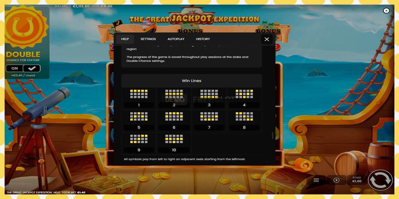 រន្ធដោតសាកល្បង The Great Jackpot Expedition ឥតគិតថ្លៃនិងដោយគ្មានការចុះឈ្មោះ, រូបភាព - ១