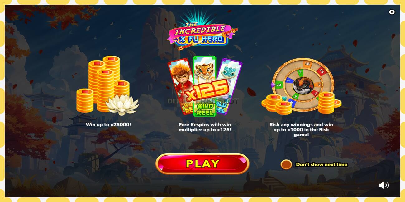 Demo slot The Incredible X Fu Hero නොමිලේ සහ ලියාපදිංචියකින් තොරව, පින්තූරය - 1