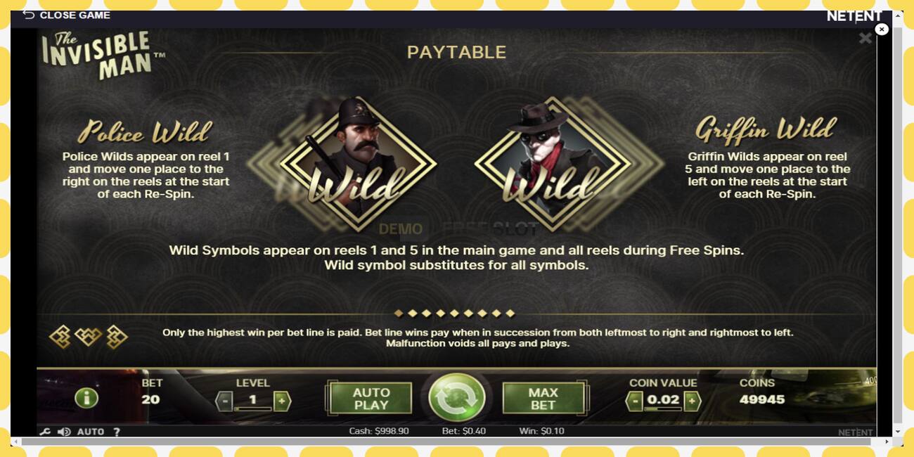 Demo-slot The Invisible Man gratis en zonder registratie, afbeelding - 1