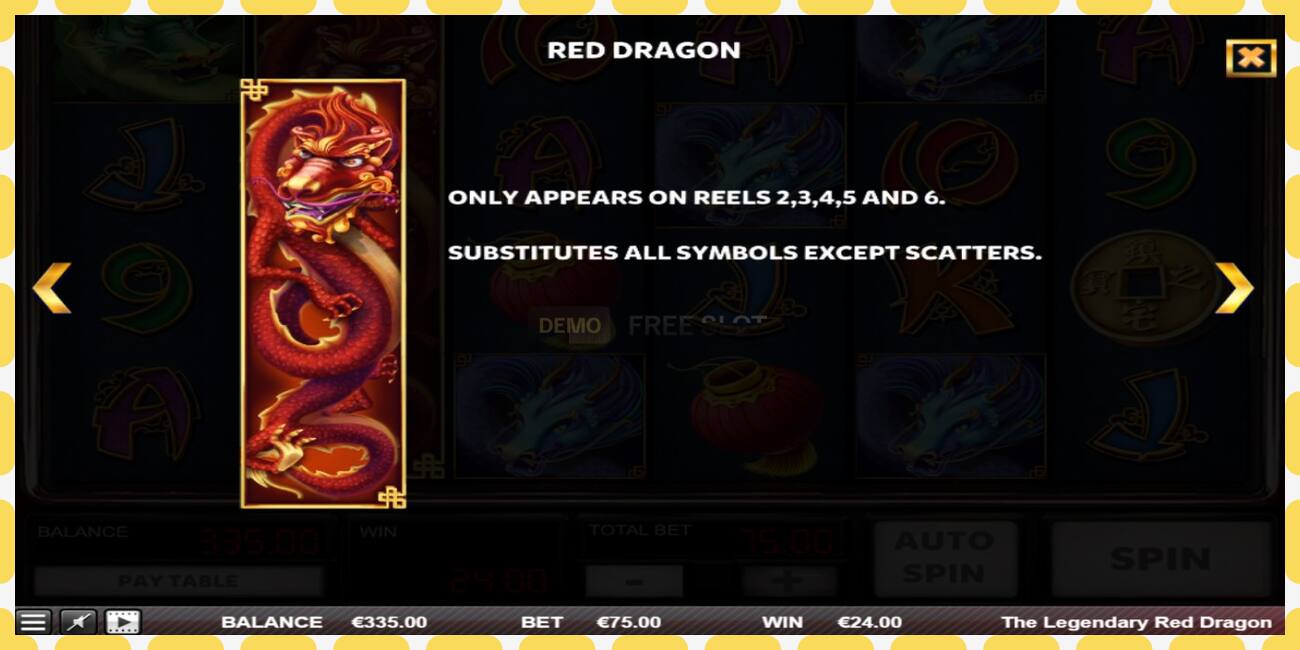 Demo slot The Legendary Red Dragon free and without registration, picture - 1