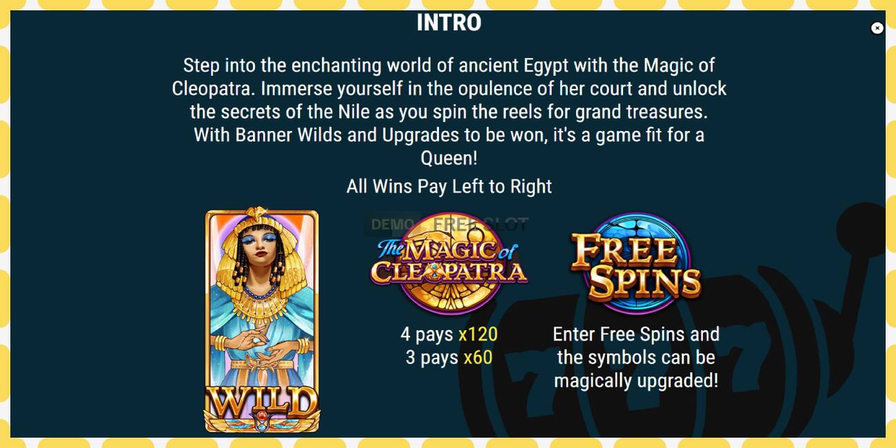 Demo-slot The Magic of Cleopatra gratis en zonder registratie, afbeelding - 1