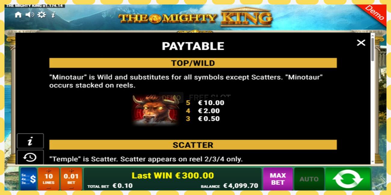 Demo slot The Mighty King free and without registration, picture - 1