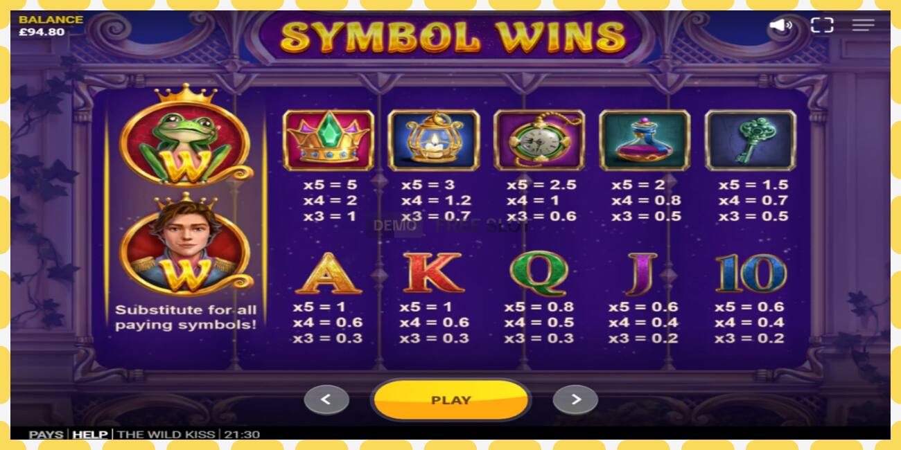 Demo slots The Wild Kiss bezmaksas un bez reģistrācijas, attēlu - 1