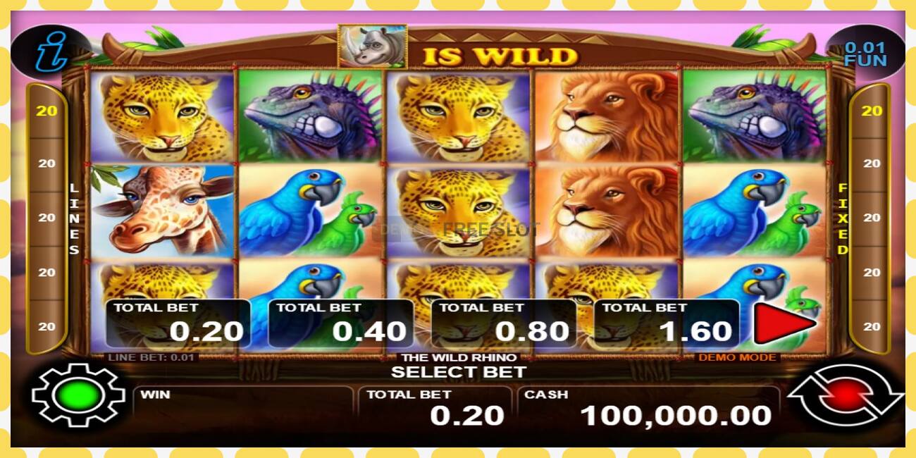 Demo slot The Wild Rhino නොමිලේ සහ ලියාපදිංචියකින් තොරව, පින්තූරය - 1