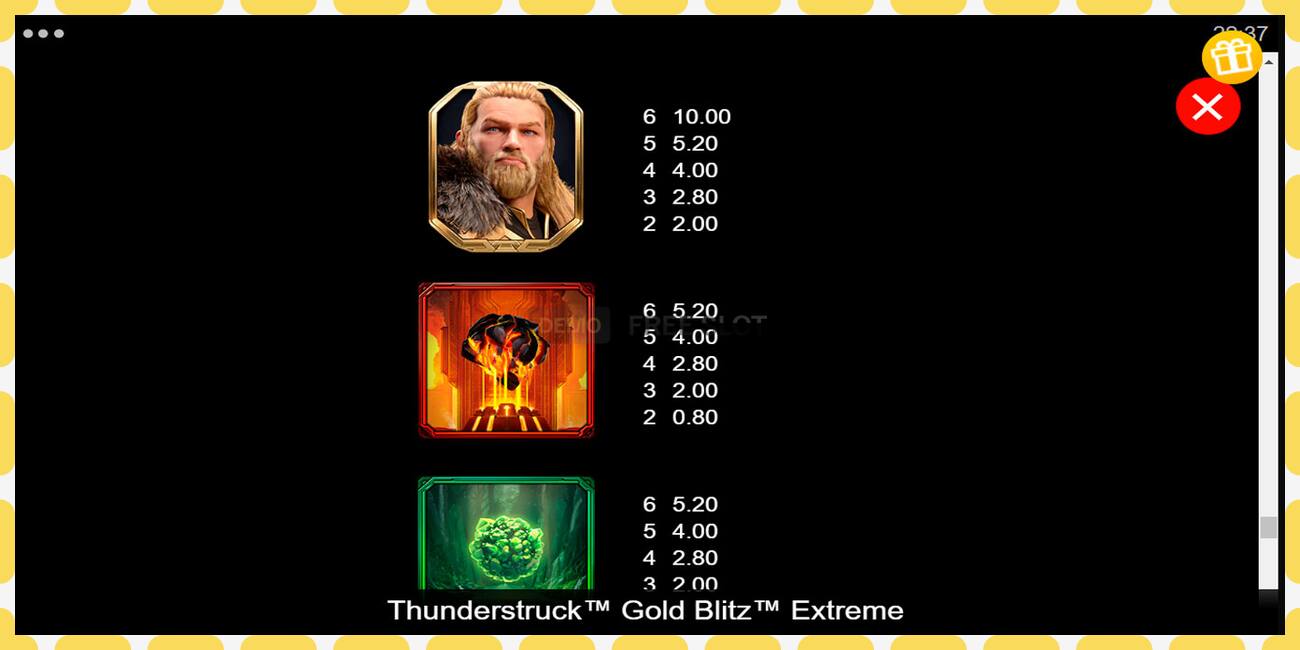 Demo slot Thunderstruck Gold Blitz Extreme free and without registration, picture - 1