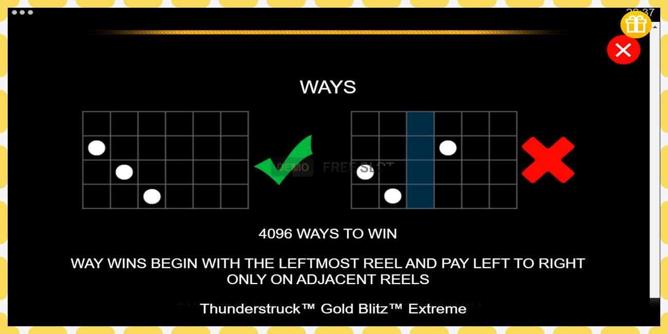 Demo slot Thunderstruck Gold Blitz Extreme free and without registration, picture - 1