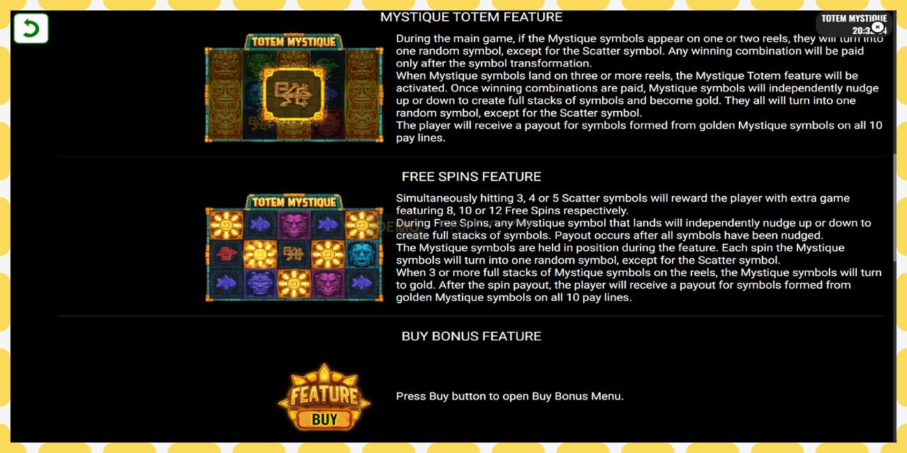 Demo slot Totem Mystique free and without registration, picture - 1