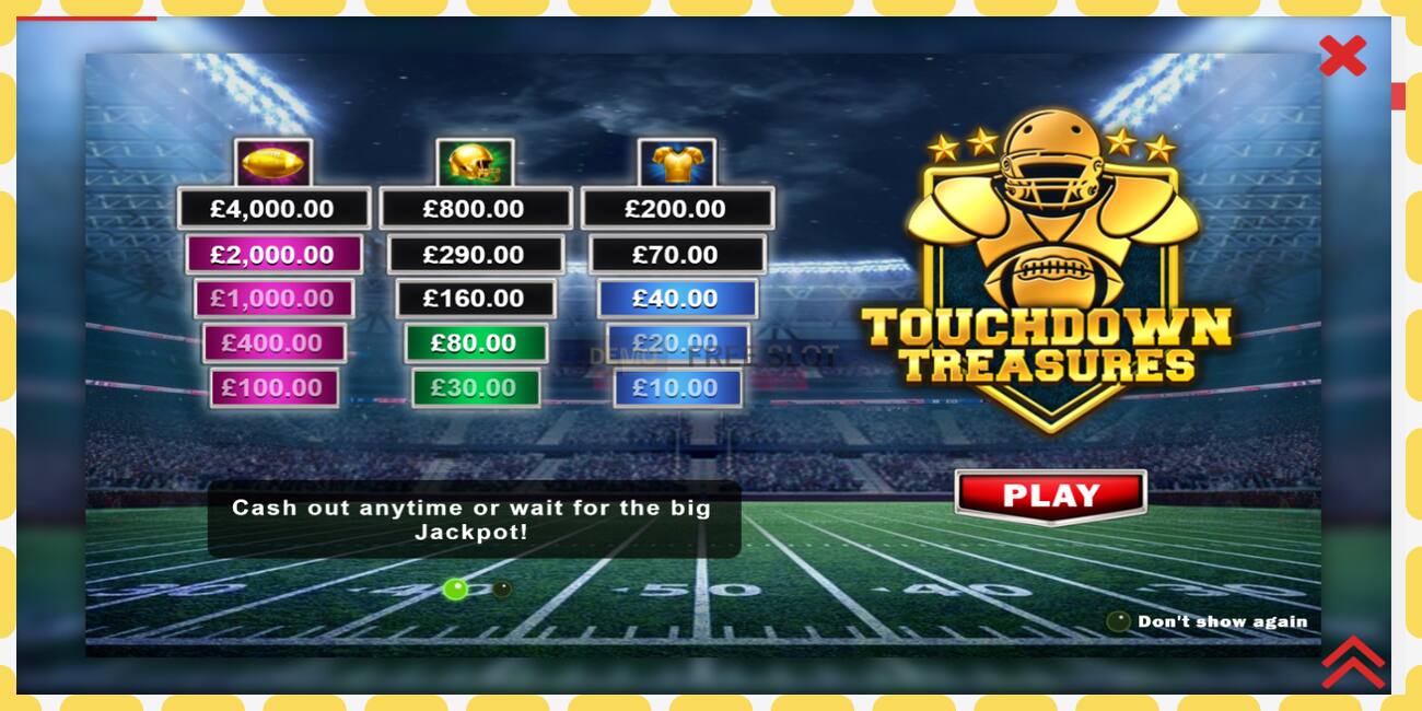 Demo slot Touchdown Treasures free and without registration, picture - 1