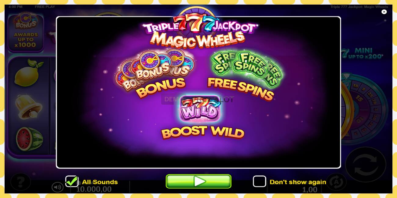 演示老虎机 Triple 777 Jackpot Magic Wheels 免费且无需注册, 图片 - 1