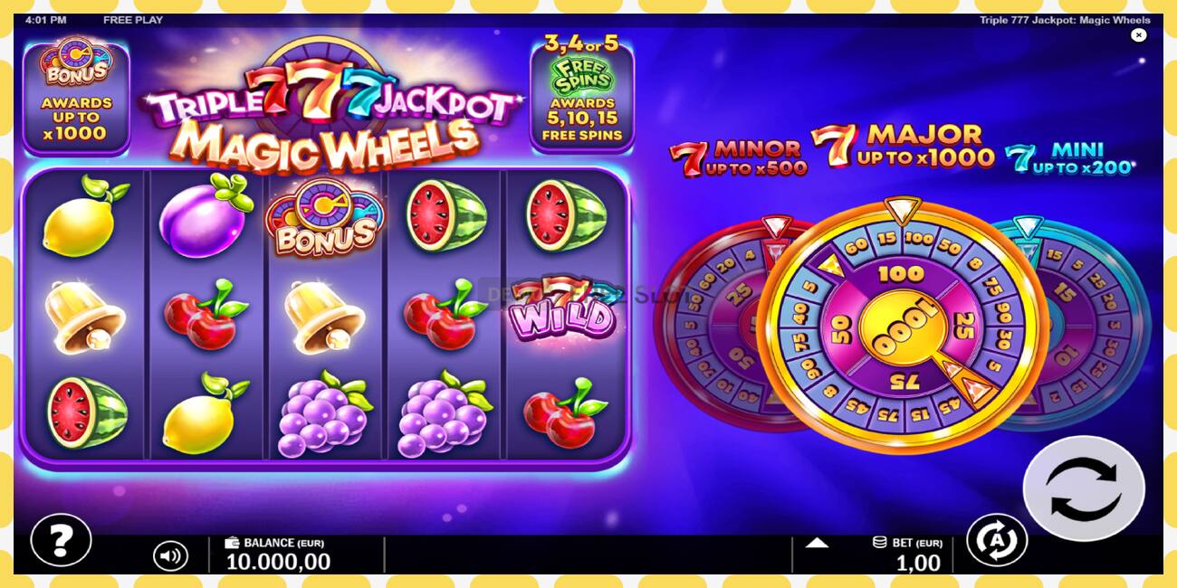 演示老虎机 Triple 777 Jackpot Magic Wheels 免费且无需注册, 图片 - 1