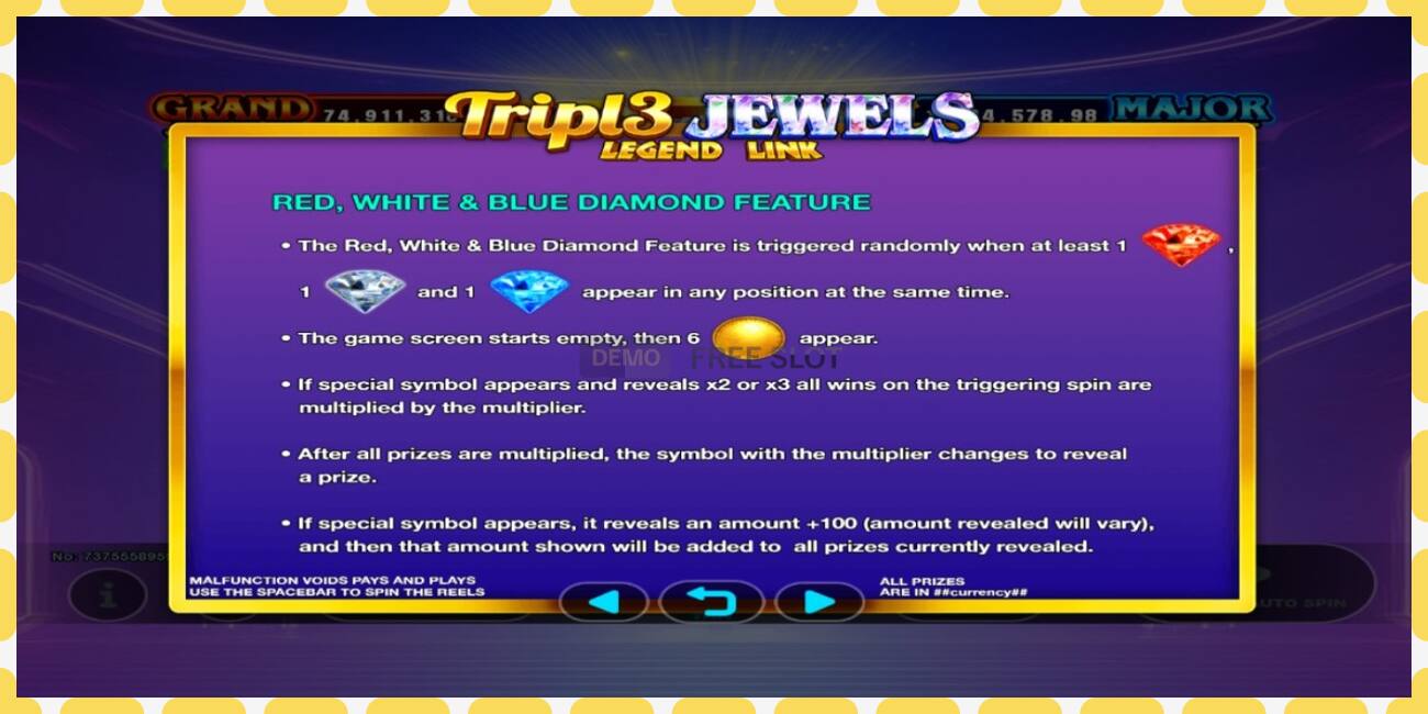 डेमो स्लट Triple Jewels नि: शुल्क र दर्ता बिना, चित्र - १