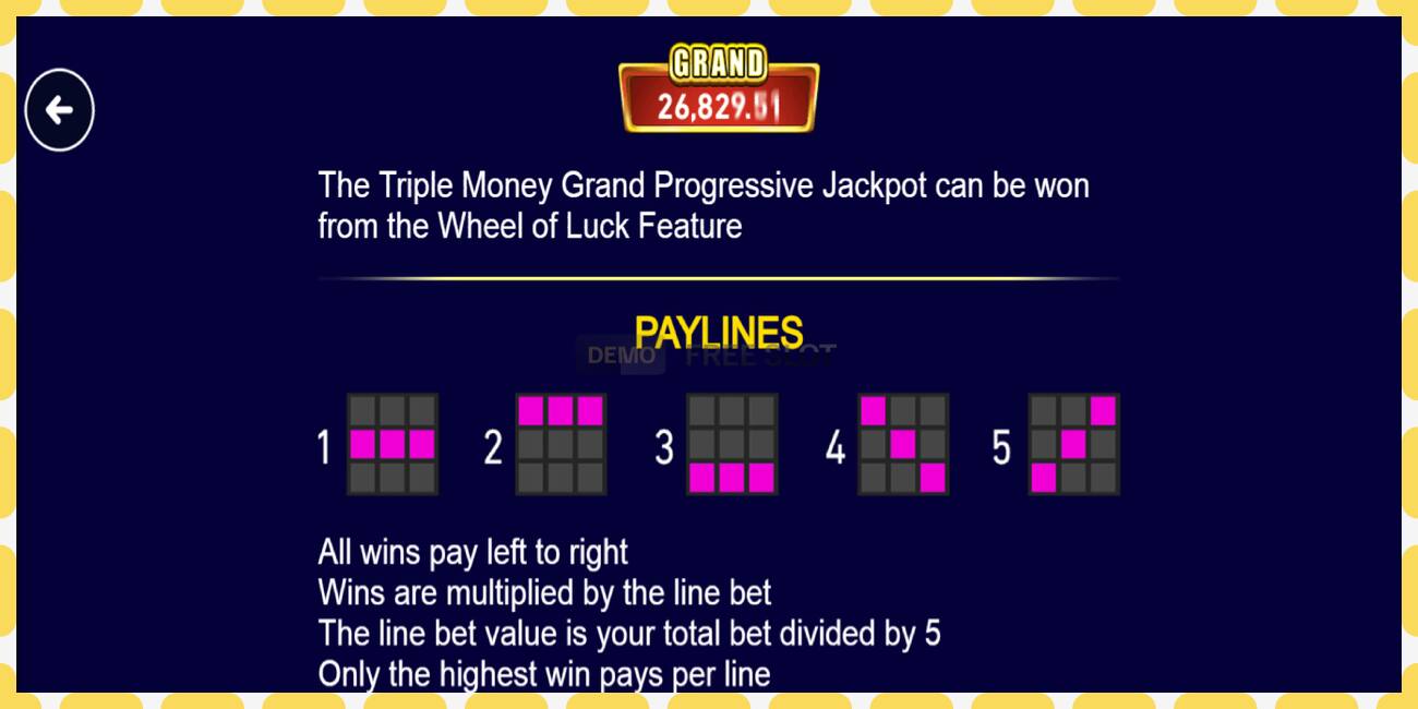 Slot demo Triple Money Jackpot gratuit și fără înregistrare, imagine - 1