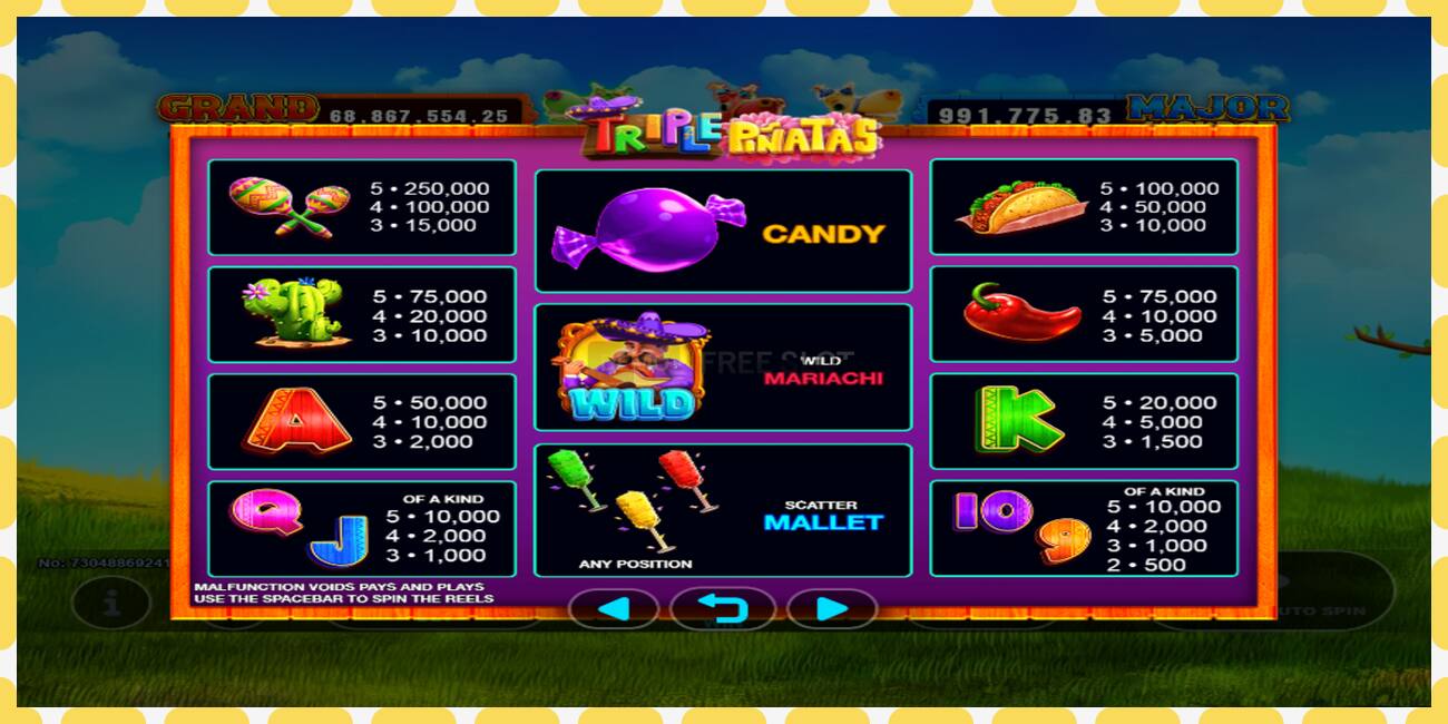 Demo slot Triple Pinatas free and without registration, picture - 1