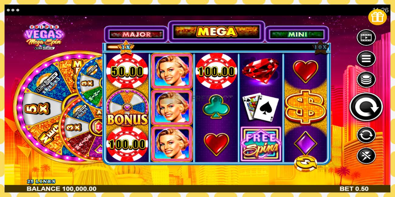 Demo slot Triple Vegas Mega Spin free and without registration, picture - 1